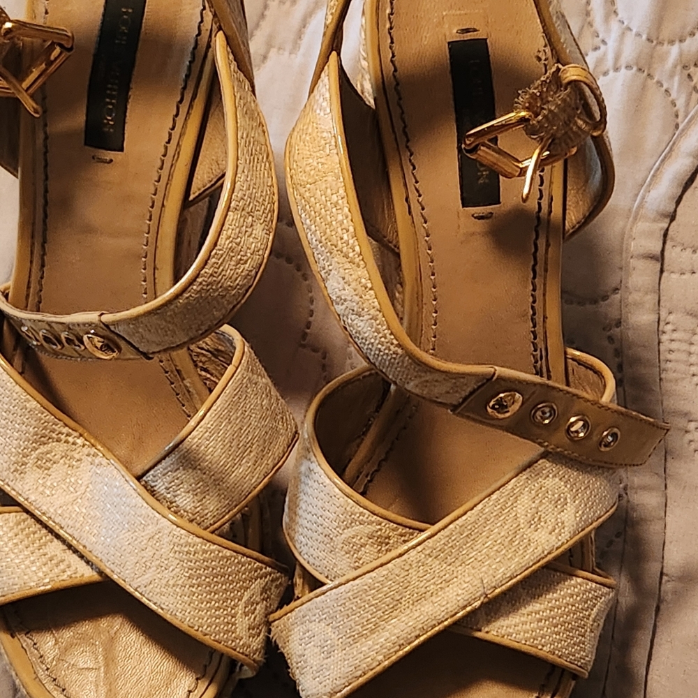 Louis Vuitton Beige Monogram Canvas Espadrille Wedge Sandals - Picture 2 of 16
